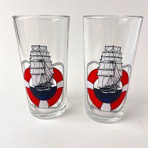 Vintage Avira Nautical glasses - set of 2